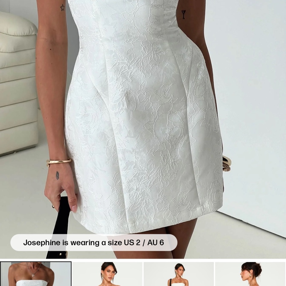 Heaven Sent Princess Polly Strapless White Dress NWT